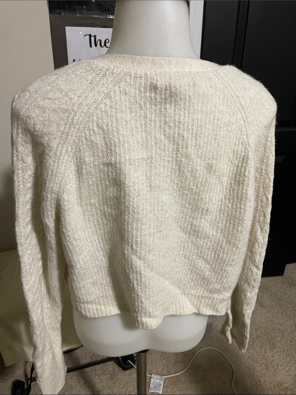 J. Crew Cream Cropped V-Neck Button Cardigan - Picture 4 of 4